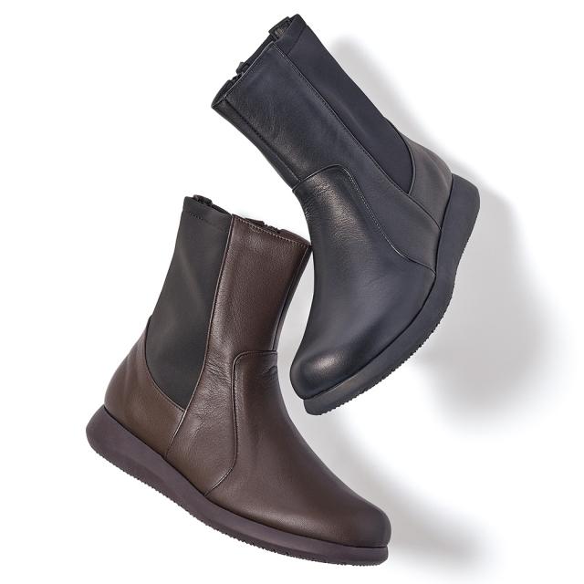 Miss Kyouko/ミスキョウコ 4Eはっ水牛革ストレッチブーツ 傘 レイングッズ レインブーツ レインシューズ M28402