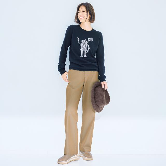 Les Belles Modes/ベル・モード カシミヤ混 中折れハット ニット帽