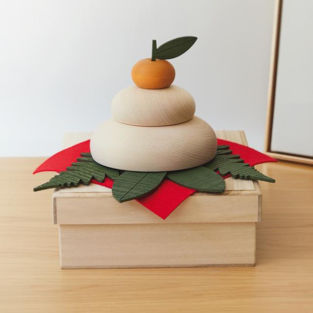 ≪約10.5cm・小（径）≫メープルの木でできたかがみもち（日本製 ） 年中行事用品 季節商品 正月飾り 137401