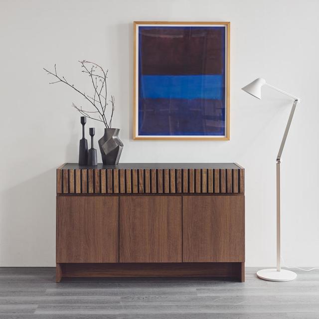 ウッドスリット シリーズ サイドボード 幅120cm リビング収納 キャビネット リビングボード H90143