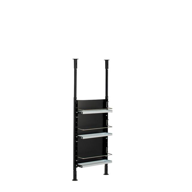 ≪幅55cm≫ 隠すも収納も叶える突っ張りキッチン収納ラック ロータイプ 高さ82cm-112cm奥行12.5cm キッチンカウンター上収納 641003_2