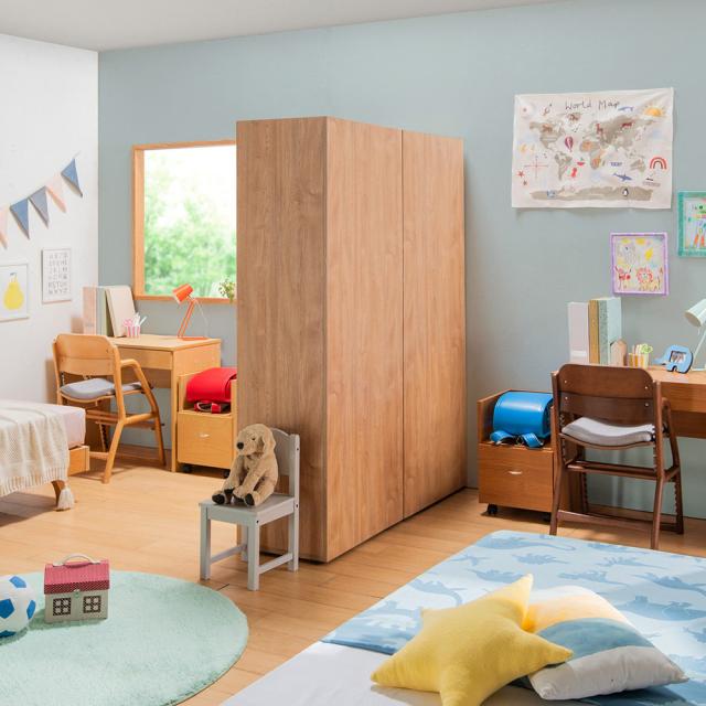 ≪幅89.5cm≫ 簡単に間取りを変更できる 移動間仕切りファミリークローゼット ハンガー2段タイプ パーテーション 間仕切り 644313_5