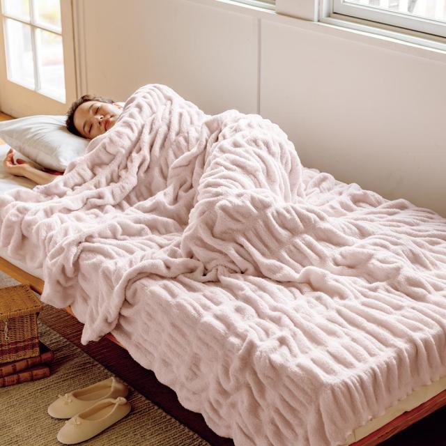 ZEPPIN hug warm 掛け毛布 シングル140×200 ピンクベージュ ZEPPIN