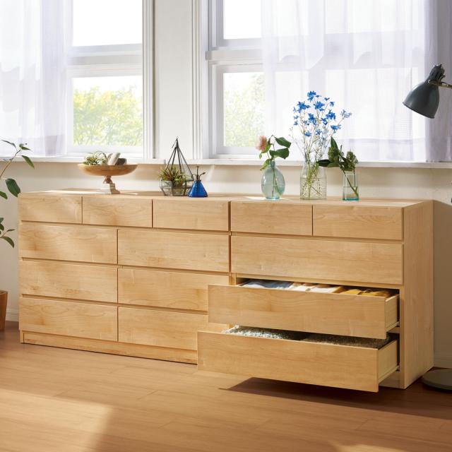 衣類収納 タンス 頑丈天板を賢く活用！ワイドクローゼットチェスト 4段・幅120cm 531921の通販は 32,435円