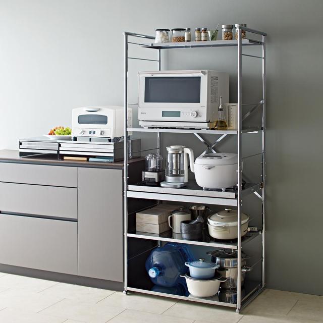 キッチンラック 幅60cmステンレス大型レンジラック ハイオープン H74102 ≪幅60cm≫ ステンレス大型レンジラック ハイオープン キッチン収納