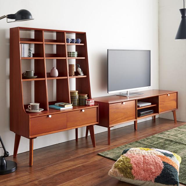 テレビ台 幅150高さ46cm 【北欧ヴィンテージ風Vカットデザイン