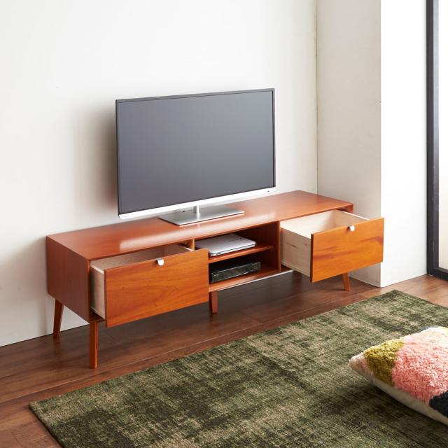 テレビ台 幅150高さ46cm 【北欧ヴィンテージ風Vカットデザインシリーズ】 テレビ台 テレビボード ミドルタイプテレビ台 H90618_5