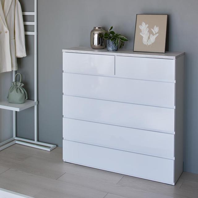 衣類収納 タンス Marblenome/マーブルノーム 薄型チェスト 幅100cm・5段 高さ100cm H75833の通販は