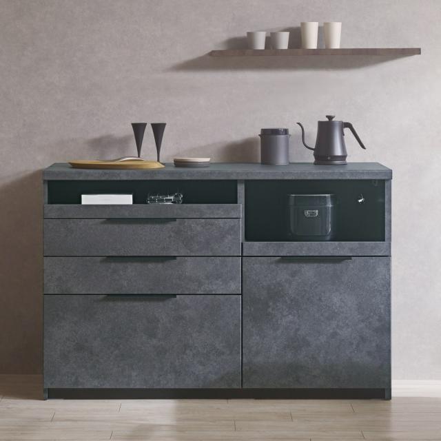 多彩な収納で毎日心地よく使えるユーティリティー カウンター高さ94cm 幅140cm 引き出し奥行45cmパモウナIDA-S1400R下台 542951