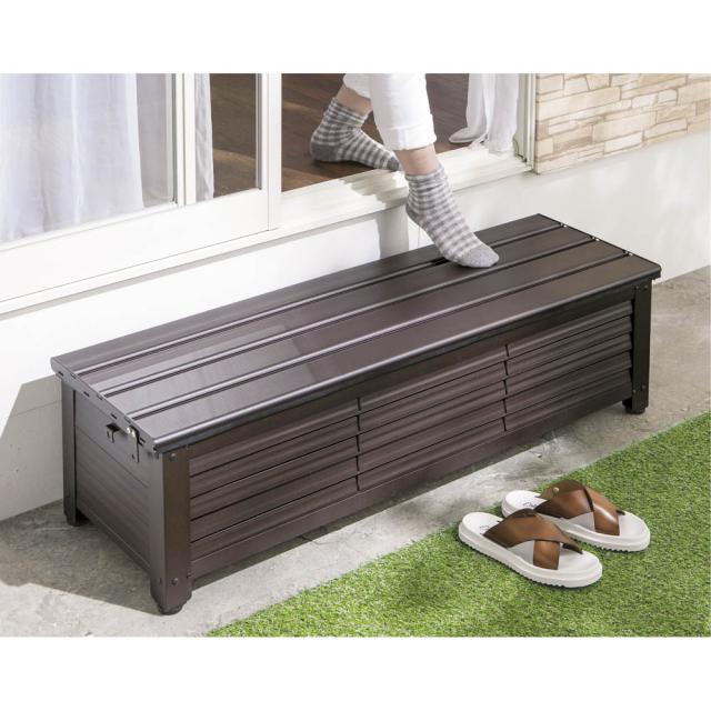 ルーバーストッカー 浅型踏み台タイプ 幅84cm 物置 645316
