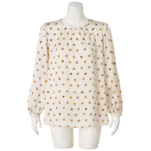 イタリア素材 カラフルドットプリント ブラウス シャツ ブラウス 109801