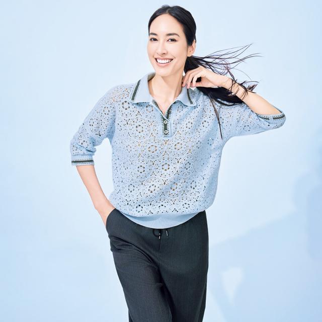 ≪股下丈72cm≫ ラメ入り ストライプ イージーパンツ パンツ 110604