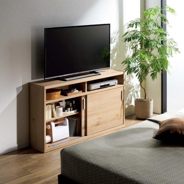 狭い空間に置きやすい引き戸タイプのテレビ台 幅120cm テレビ台 テレビボード 壁面収納テレビ台 628402