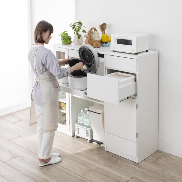 ご飯が盛りやすい「おコメ本位」シリーズ 米びつ収納 幅45cm キッチン収納 キッチンストッカー 隙間収納 629603