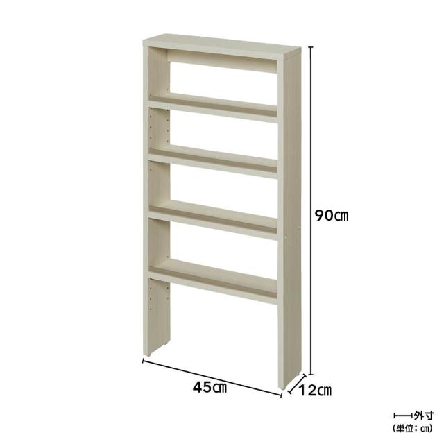 壁ピタ設置で突っ張らずに置ける超薄型ラック ロータイプ高さ90cm 幅45cm奥行12cm コレクションケース ディスプレイラック 飾り棚 633009_3