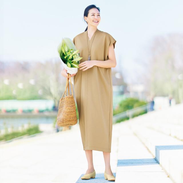 フレスカ＆ロータス ダブルジャージーワンピース ワンピース ジャージーワンピース 383502