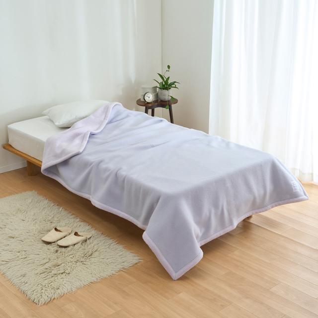 毛布 掛け毛布 ブランケット ≪ダブル≫洗えるエクストラスーパーファインウール＆シルク リバーシブル毛布 504005の通販は