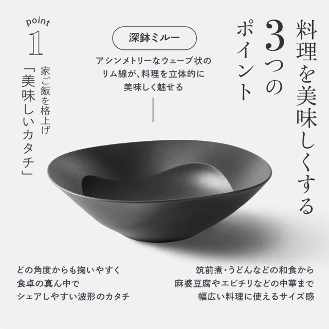 エイラス 深鉢ミルー 割れないお皿 ARAS エイラス 深鉢ミルー グレー 2枚