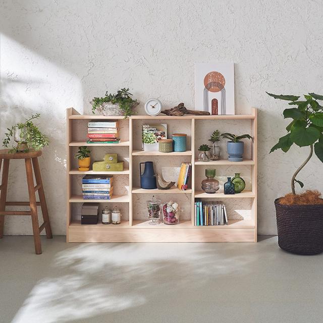 キッチン収納 キッチンカウンター下収納 薄型奥行15cm国産東濃檜の天然木頑丈ラック 幅120cm高さ85cm 527705の通販は 27,930円