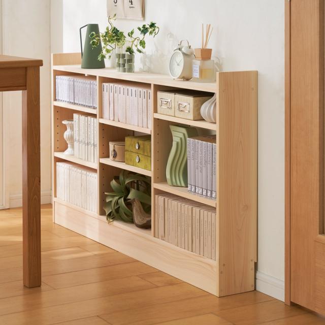 薄型奥行15cm国産東濃檜の天然木頑丈ラック 幅120cm高さ70cm キッチン収納 キッチンカウンター下収納 642406