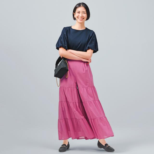 UVカット 接触冷感 ラインストーン使い バルーン袖 Tシャツ 機能性ウェア 雑貨 インナー 189801_3