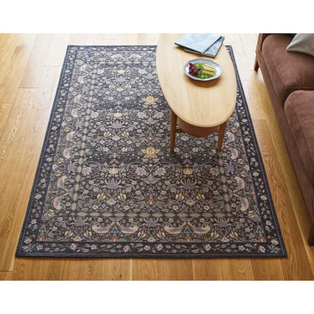≪約200×200cm≫ ベルギー製モリスデザインスタジオ ゴブラン織ラグ〈いちご泥棒〉 カーペット ラグ マット 絨毯 602352