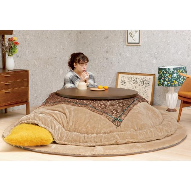 ≪【円形】丸型・径240cm≫ もこふわマイクロファイバーのシープ調ふっくらこたつシリーズ こたつ掛け布団 こたつ こたつ布団 611113