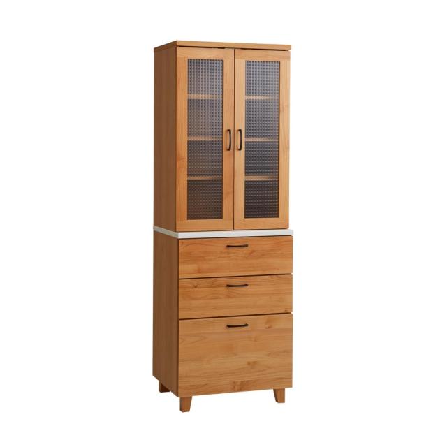 国内製造・台所収納・食器棚　天然木アルダー材 幅60cm高さ88cm 国内製造・台所収納・食器棚 天然木アルダー材 幅60cm高さ88cm キッチン