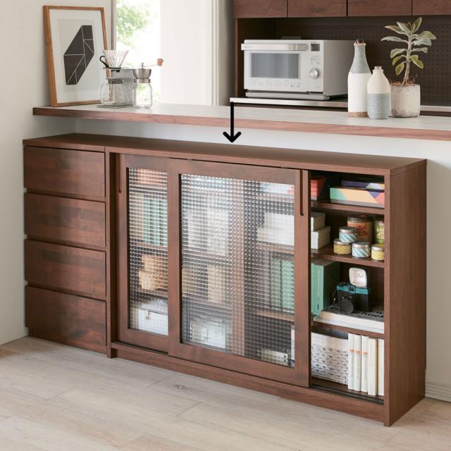 キッチン収納 キッチンカウンター下収納 Pippi/ピッピ カウンター下収納庫 引き戸 幅120奥行32cm H74413の通販は 38,935円