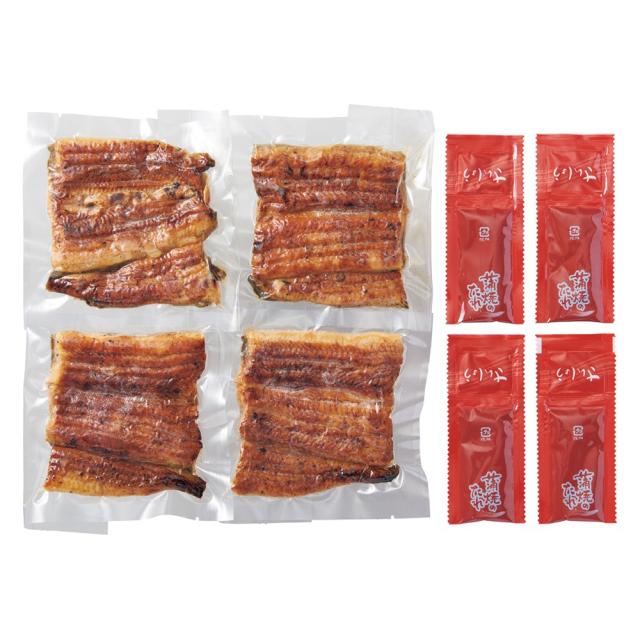 山梨「鰻川」 富士山湧水 鰻手焼き蒲焼 4袋 魚 海産物 うなぎ FJ0021_1