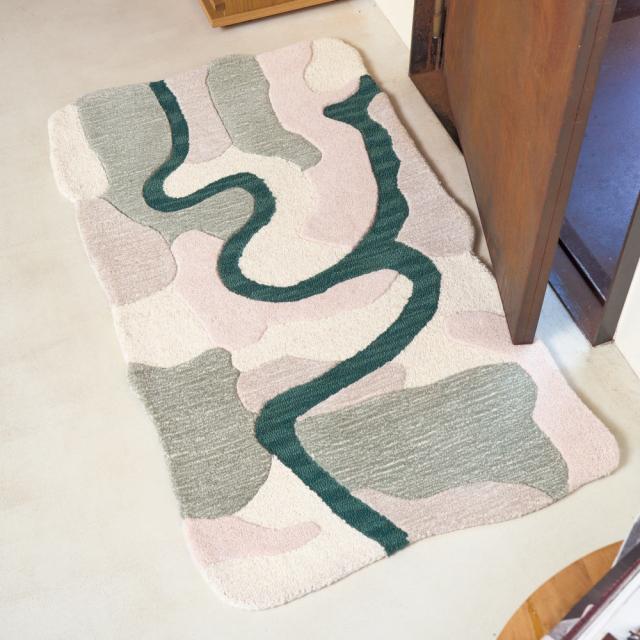 ≪約70×120cm≫ ハンドタフト ウールマット〈ボンフレ〉 カーペット ラグ マット 玄関マット 602306_2
