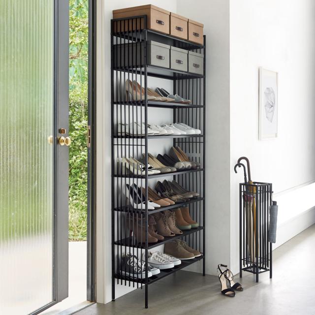 家具 収納 玄関収納 屋外収納 シューズラック ブーツスタンド Hanji ハンジ シューズラック 幅80ｃｍ高さ181cm Hの通販はau Pay マーケット ディノス Au Pay マーケット店