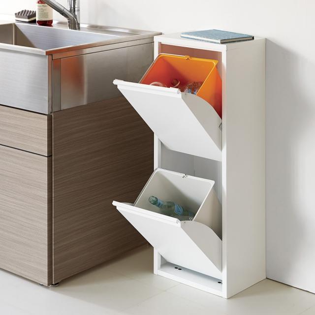 DOTTUS 分別ゴミ箱 92cm モダン ホワイト dショッピング |DOTTUS/ドッタス ダストボックス2×2段（4分別ゴミ箱