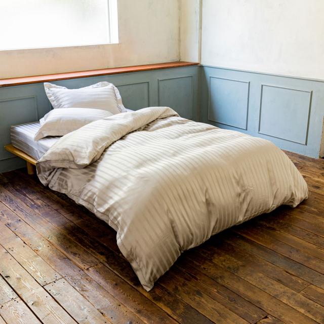 布団カバー 掛け布団カバー　 グレージュ・ローズ ≪クイーンロング≫ 洗えるオールシルクサテン織りシリーズ　掛け布団カバー  522916の通販は