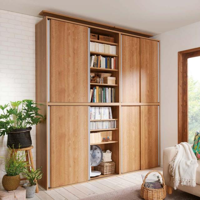 大量収納が自慢の引き戸式本棚 幅120本体高さ114cm 奥行40cm 本棚