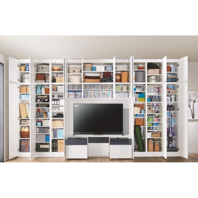 壁面収納テレビ台 幅120cm ハイタイプ 【生活感を隠すリビング壁面収納】 テレビ台 テレビボード 壁面収納テレビ台 631322