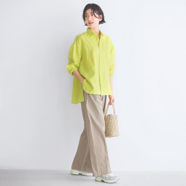 繻子織り 刺繍入り口・入口  2タックチノパンツ サステナブル 169103