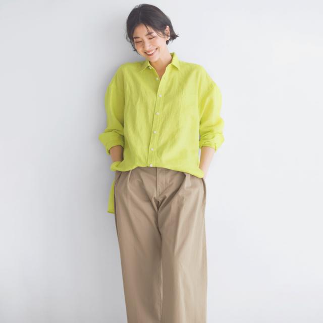 繻子織り 刺繍入り口・入口  2タックチノパンツ サステナブル 169103