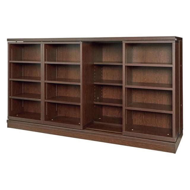 本格仕様 快適スライド本棚 3列 幅127高さ90cm 本棚 ラック シェルフ ブックシェルフ 書棚 628258_1