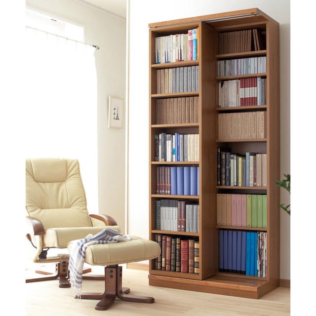 本格仕様 快適スライド本棚 3列 幅127高さ90cm 本棚 ラック シェルフ ブックシェルフ 書棚 628258_7