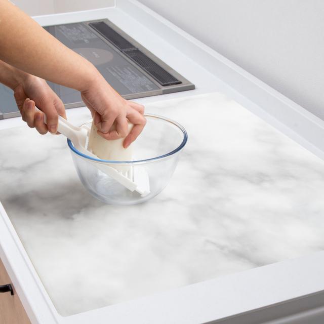 キッチンマット シリコンマット キッチン 耐熱 200度 60×90cm キッチン用 保護シート 大理石調シリコンキッチンマット AR2660_4