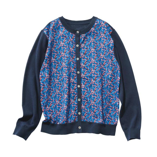 LIBERTY PRINT/リバティプリント 「フローラルフラッグ」 ドッキングカーディガン ニット セーター サマーニット 168801_1