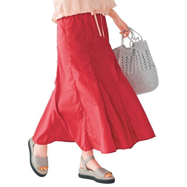 リサイクルナイロン フレア ロングスカート サステナブル 172503
