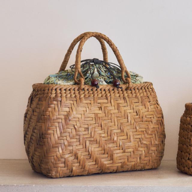 Fabric by ベストオブモリス 山葡萄のかごバッグ 交差編み バッグ かごバッグ メッシュバッグ 552502