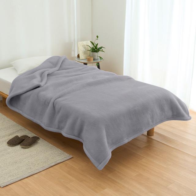 掛け毛布 ブランケット まるでムートンのようななめらかさ　ジーロンウール ふっくらニューマイヤー編み　掛け毛布　シングル 504002の通販は