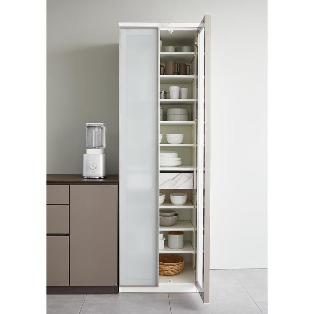 キッチン収納 キッチンボード Nocas/ノクアス ガラス扉のモダンなボード 食器棚 幅60cm H74209の通販は