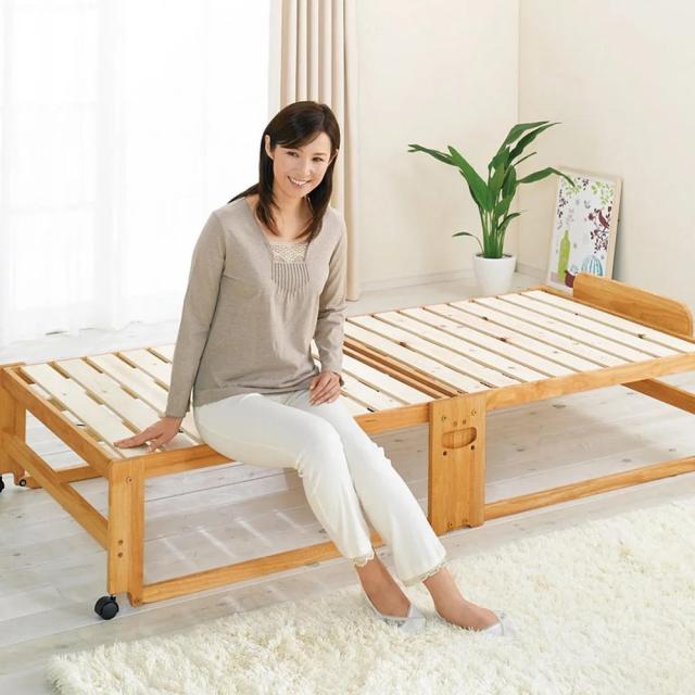 ≪ヘッドなし≫ 折りたたみ式ひのきすのこベッド シングルハイ 幅94.5 