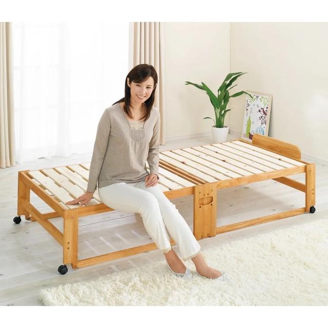 ≪ヘッドなし≫ 折りたたみ式ひのきすのこベッド ワイドシングルハイ 幅106.5cm ベッド 木製ベッド 642504