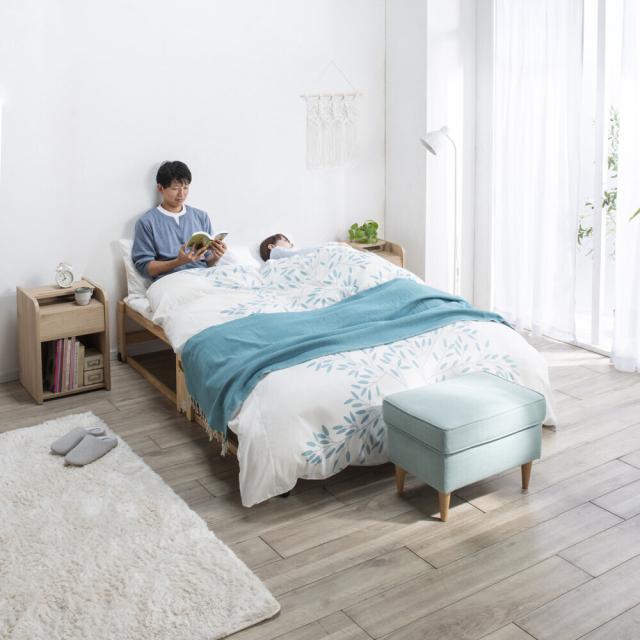 ≪ヘッドあり≫ 折りたたみ式ひのきすのこベッド ダブルハイ 幅140cm ベッド 木製ベッド 642551_2