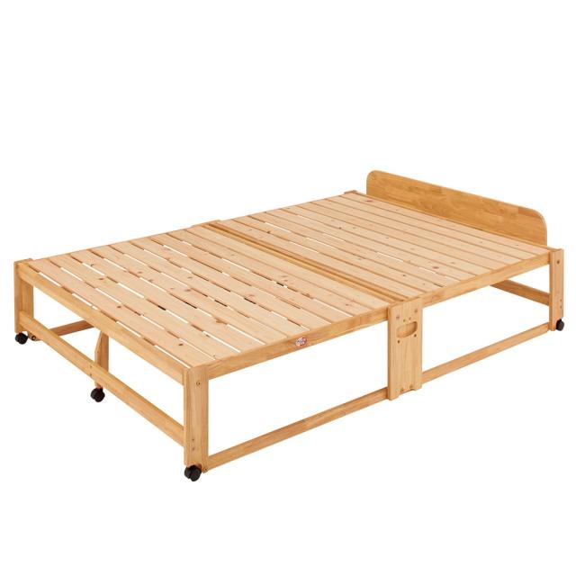 ≪ヘッドあり≫ 折りたたみ式ひのきすのこベッド ダブルハイ 幅140cm ベッド 木製ベッド 642551_3
